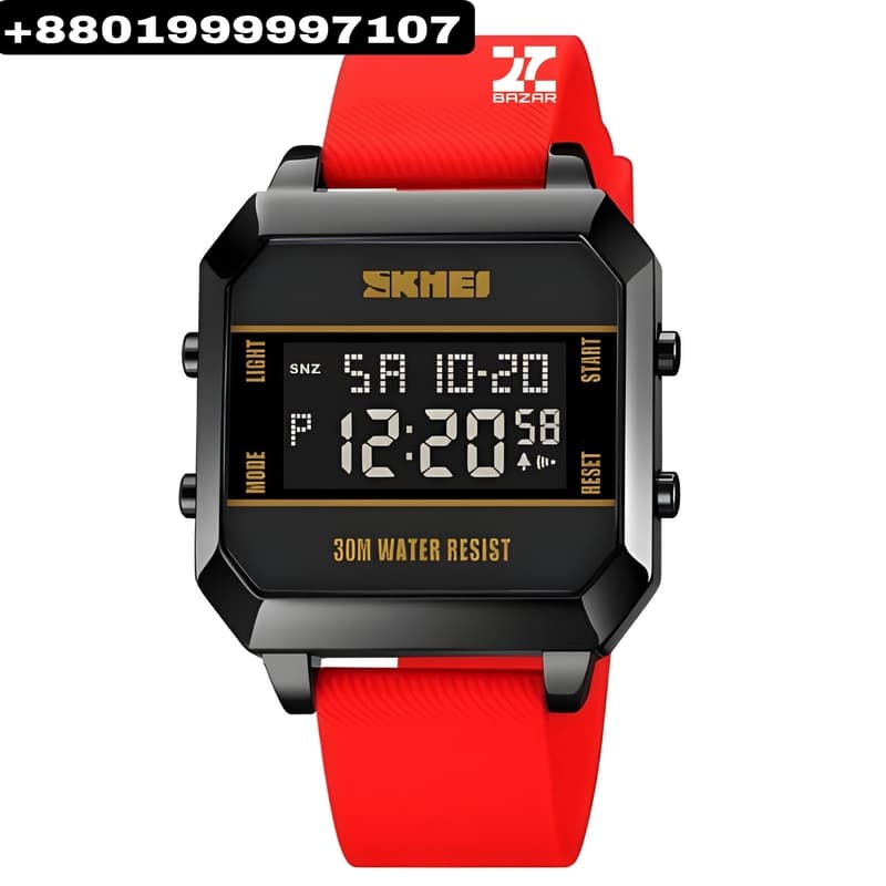 SKMEI 1848 LED Luminous Fashionable Sport Watch(Red Belt)