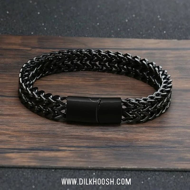 Luxurious Men’s Stainless Steel Bracelet- Black